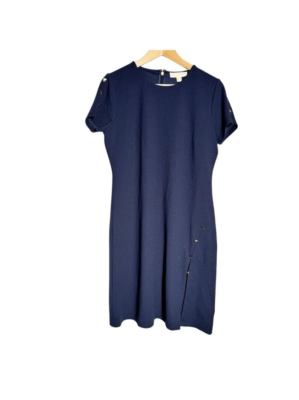 NWT MICHAEL Michael Kors Women's Pyramid-Button Slit Dress Size L - Picture 3 of 7